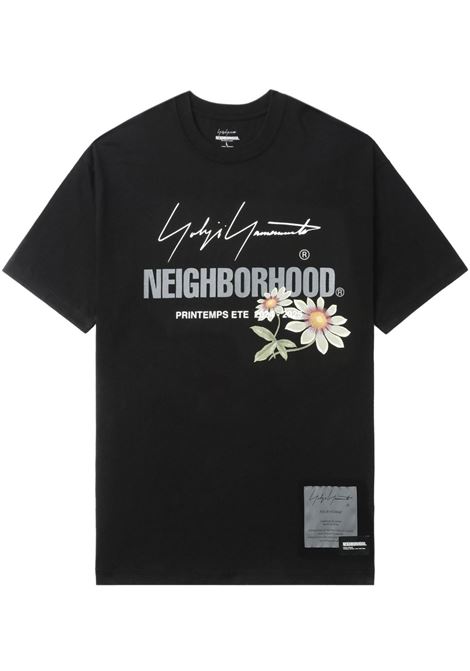 Black printed jersey T-shirt Yohji yamamoto - men Yohji Yamamoto | HPT899962